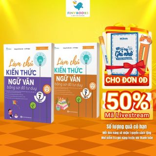Sách - Tham khảo Lớp 7 - Combo Làm chủ  kiến thức Ngữ Văn bằng sơ đồ tư duy Lớp 7 (Tập 1 + Tập 2) - TKBooks