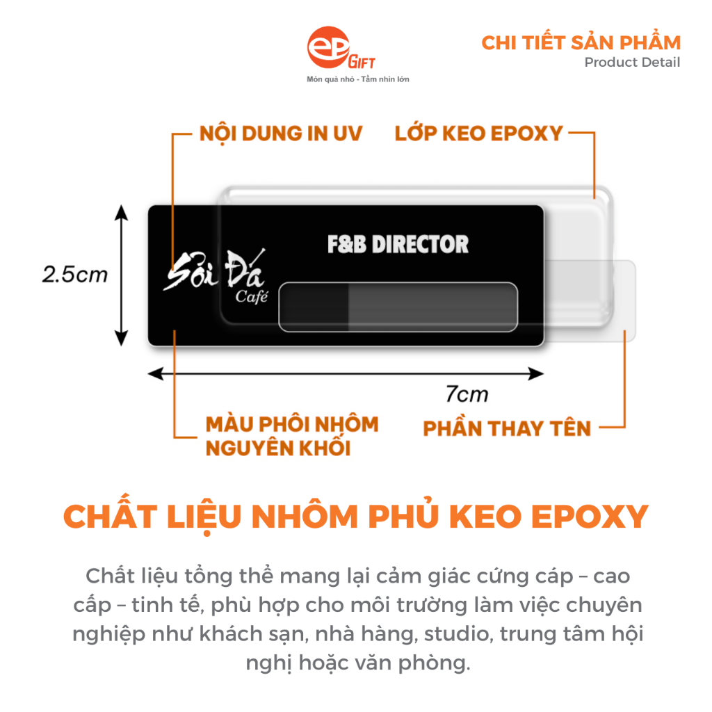 Phôi Bảng Tên Nhân Viên 04 Bằng Kim Loại Hợp Kim Nhôm 2 Màu Kèm Phụ Kiện Kim Cài Hoặc Nam Châm