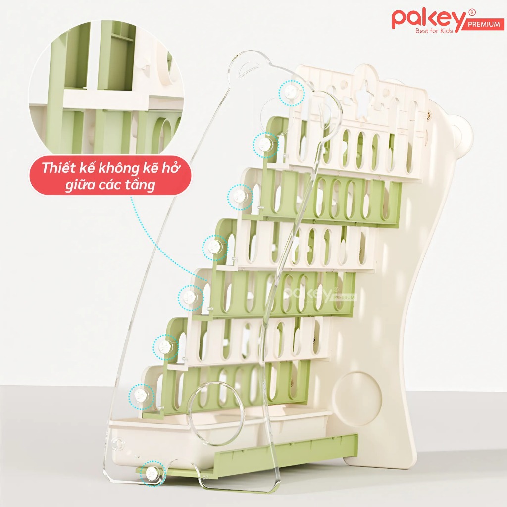 Ảnh Giá Sách 4 Tầng Cho Bé Pakey Hình Gấu Dễ Thương Kèm 2 Hộc Đựng Đồ Chơi Tiện Lợi, Kệ Đựng Sách Nhiều Ngăn 3