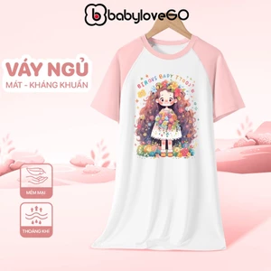 Váy bé gái BabyloveGO đầm ngủ cho bé dáng suông chất thun cotton mềm nhẹ thoáng khí cho bé 1-10 tuổi