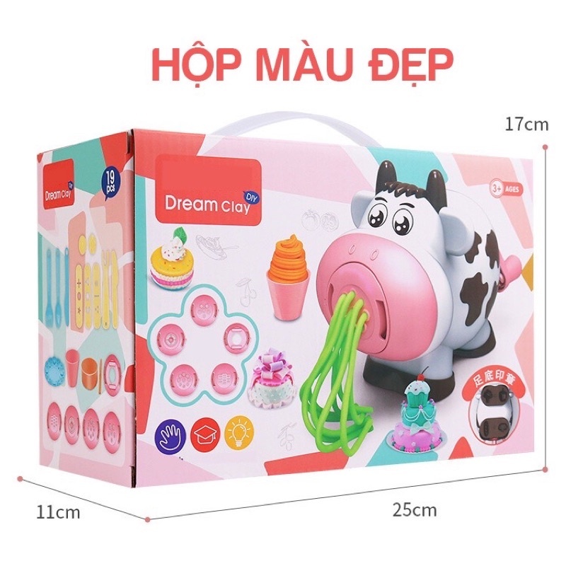 Đồ Chơi Đất Nặn Tạo Hình Theo Khuôn Bò Sữa Làm Kem Làm Mì Dụng Cụ Đất Nặn An Toàn - PUPU HOUSE