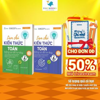 Sách - Tham khảo Lớp 6 - Combo Làm chủ kiến thức Toán Lớp 6 bằng sơ đồ tư duy (Tập 1+ Tập 2) - TKBooks