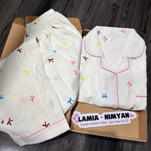 Set ĐỒ NGỦ NỮ 3 MÓN chất COTTON ĐŨI LẠNH (+ẢNH THẬT&Video) nhẹ mát hàng QC áo cộc + quần đùi+quần dài