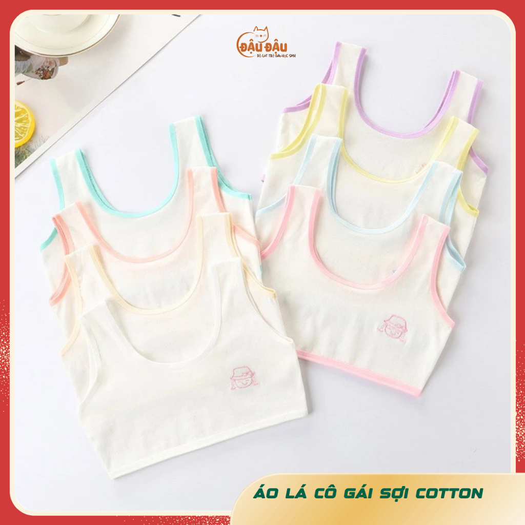 Áo lá cho bé gái tuổi dậy thì áo ngực trẻ em mới lớn bra học sinh cấp 1 cấp 2 không đệm từ 30kg đến 50kg