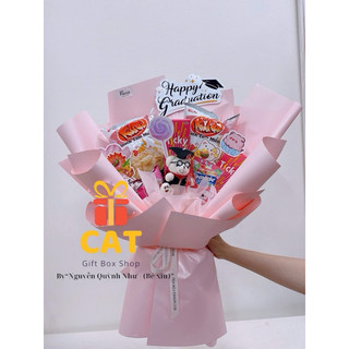 [COMBO HOA SNACK TỐT NGHIỆP] – Bó Hoa Quà Tặng Tốt Nghiệp / Sinh Nhật / Gấu Bông Decor Kẹo Bim Bim Đáng Yêu