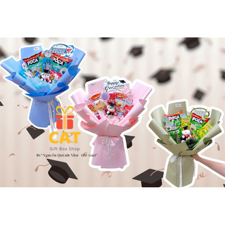 [COMBO HOA SNACK TỐT NGHIỆP] – Bó Hoa Quà Tặng Tốt Nghiệp / Sinh Nhật / Gấu Bông Decor Kẹo Bim Bim Đáng Yêu
