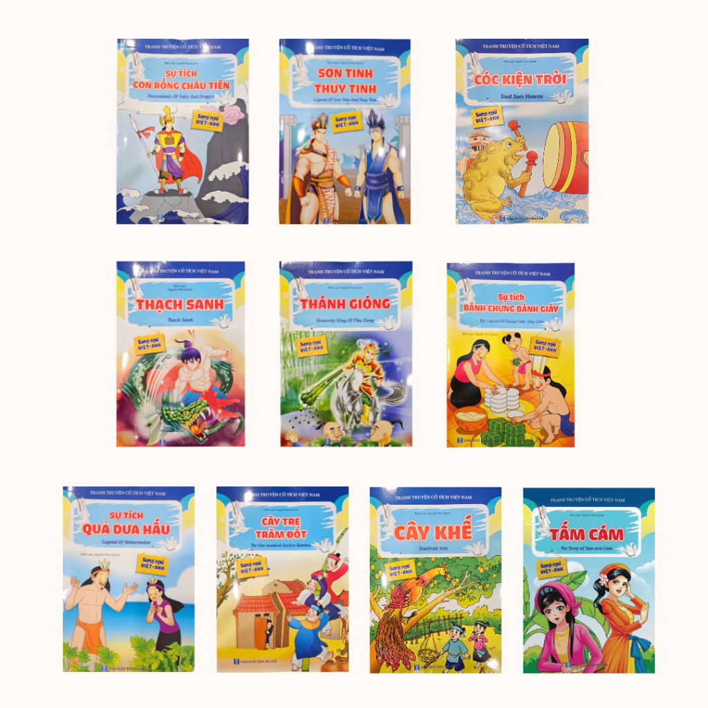 Combo 10 Cuốn Sách Việt Nam Sách - Combo 10 cuốn truyện cổ tích Việt Nam (Song Ngữ) (Chuẩn NXB
