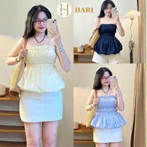 Áo bí cúp ngực Hari dáng xoè chất gió sần 621 P7K3