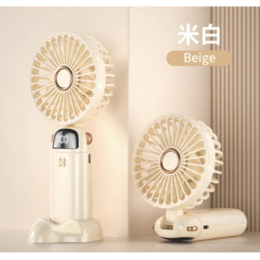Quạt cầm tay tích điện, Quạt mini 5 tốc độ gió linh hoạt, Có thể gấp gọn, có dây đeo cổ