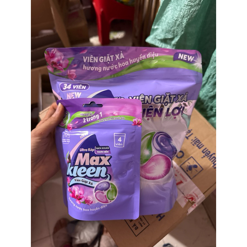 túi viên giặt tiện lợi OMO / maxkleen 3 trong 1 (30 viên/túi)