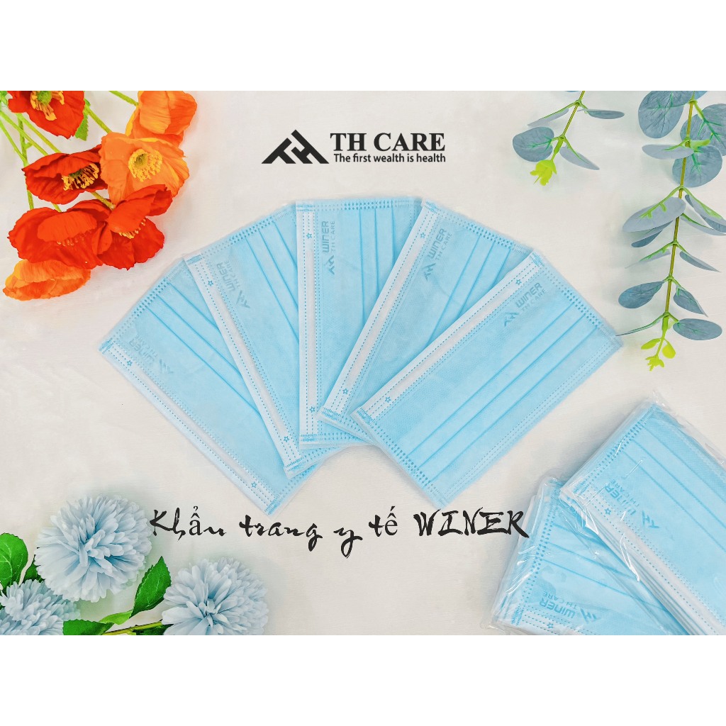 Combo 2 Hộp Khẩu trang y tế WINER 4 lớp lọc khuẩn. Mềm mịn, thun co giãn tốt.