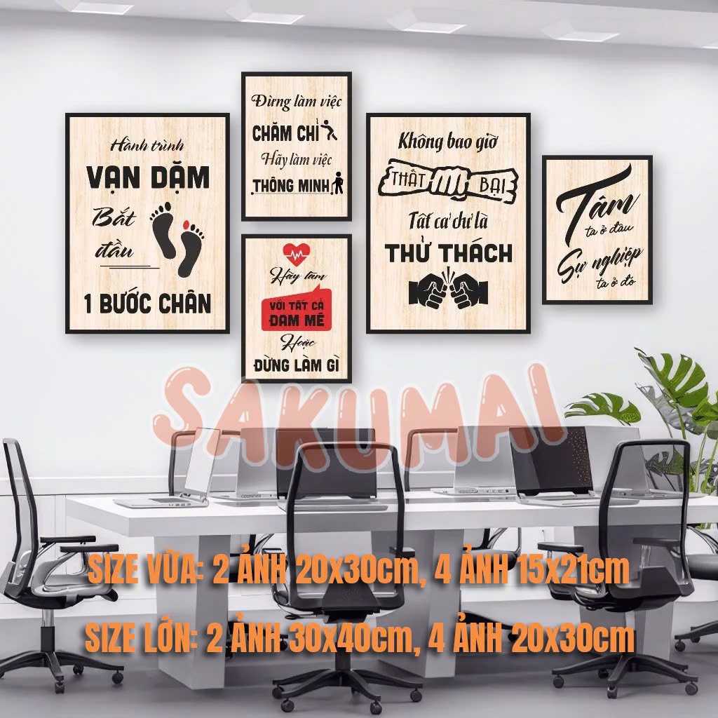 Tranh Dán Tường, Bộ 6 Tranh Formex Dán Tường Decor Trang Trí Phòng Khách, Phòng Ngủ Có Sẵn Keo In Theo Yêu Cầu - SakuMai