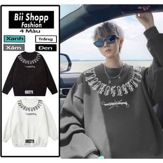 Áo Sweater Chữ Cổ Cổ Tròn Sweater  From Rộng Phong Cách Nam Nữ Phom Rộng Phong Cách -Nam Nữ Top Women Menswear