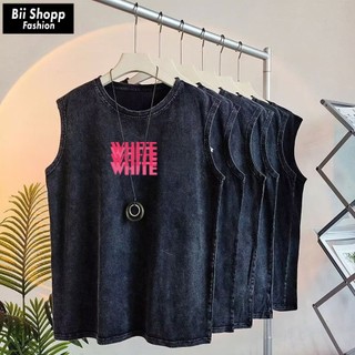 LOCAL BRAND Áo Tantop White Wash Phong Cách Unisex Form Rộng - Áo Ba Lỗ Sát lách wash đen Ullzang tay lỡ nam nữ Cotton.