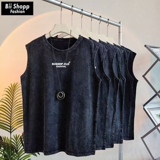 LOCAL BRAND Áo Tantop Bii Nhỏ Wash Phong Cách Unisex Form Rộng - Áo Ba Lỗ Sát lách wash đen Ullzang tay lỡ nam nữ Cotton