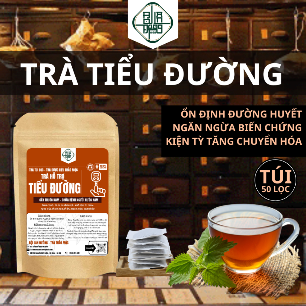Trà Tiểu Đường - Bội Lan Đường - Túi 50 lọc