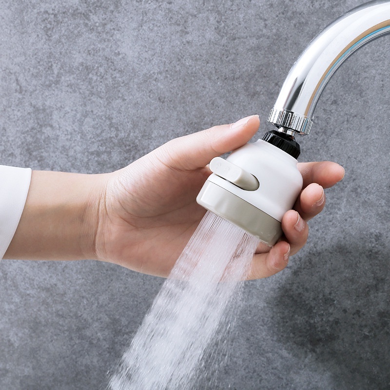 Đầu Vòi Nối 3 Chế Độ Phun Rửa Chén Bát Tăng Áp Xoay 360 Độ