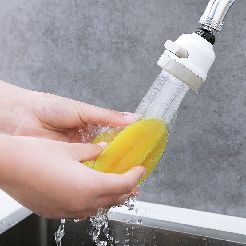 Đầu Vòi Nối 3 Chế Độ Phun Rửa Chén Bát Tăng Áp Xoay 360 Độ