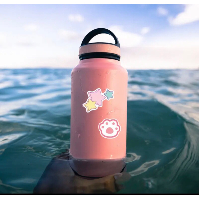 Set 100 sticker các mẫu đồ vật, bánh kẹo màu hồng pastel siêu bánh bèo