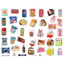 Set 100 Sticker Bánh Kẹo Đồ Ăn Vặt Chống Nước Dán Sổ Tay Laptop Vali
