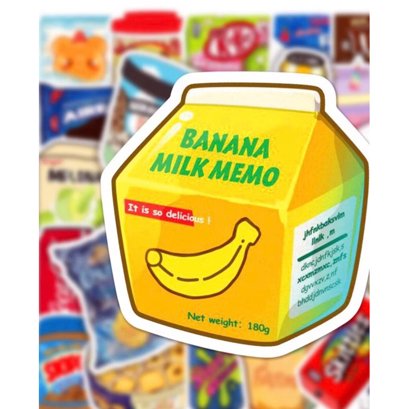 100 sticker Dán Trang Trí Sổ Tay Diy bánh kẹo đồ ăn vặt xịn xò