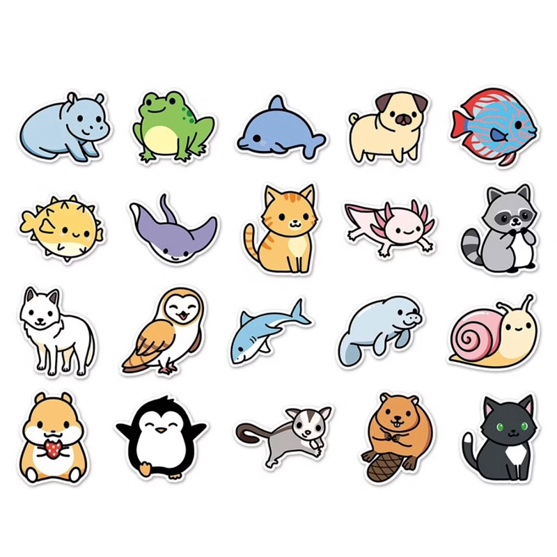 100 sticker  tổng hợp các con vật  đa dạng mẫu hình dán cho bé .