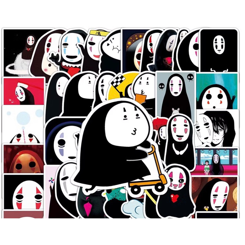 set 100  sticker nhân vật vô diện ghibli siêu vô tri hài hước