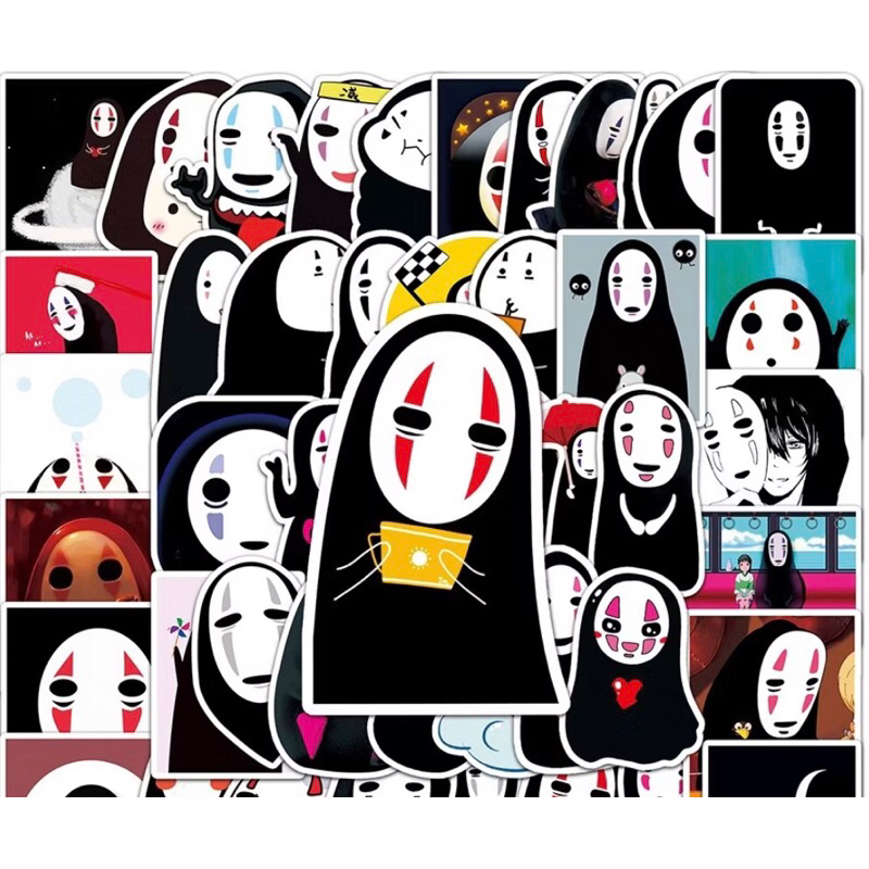 set 100  sticker nhân vật vô diện ghibli siêu vô tri hài hước