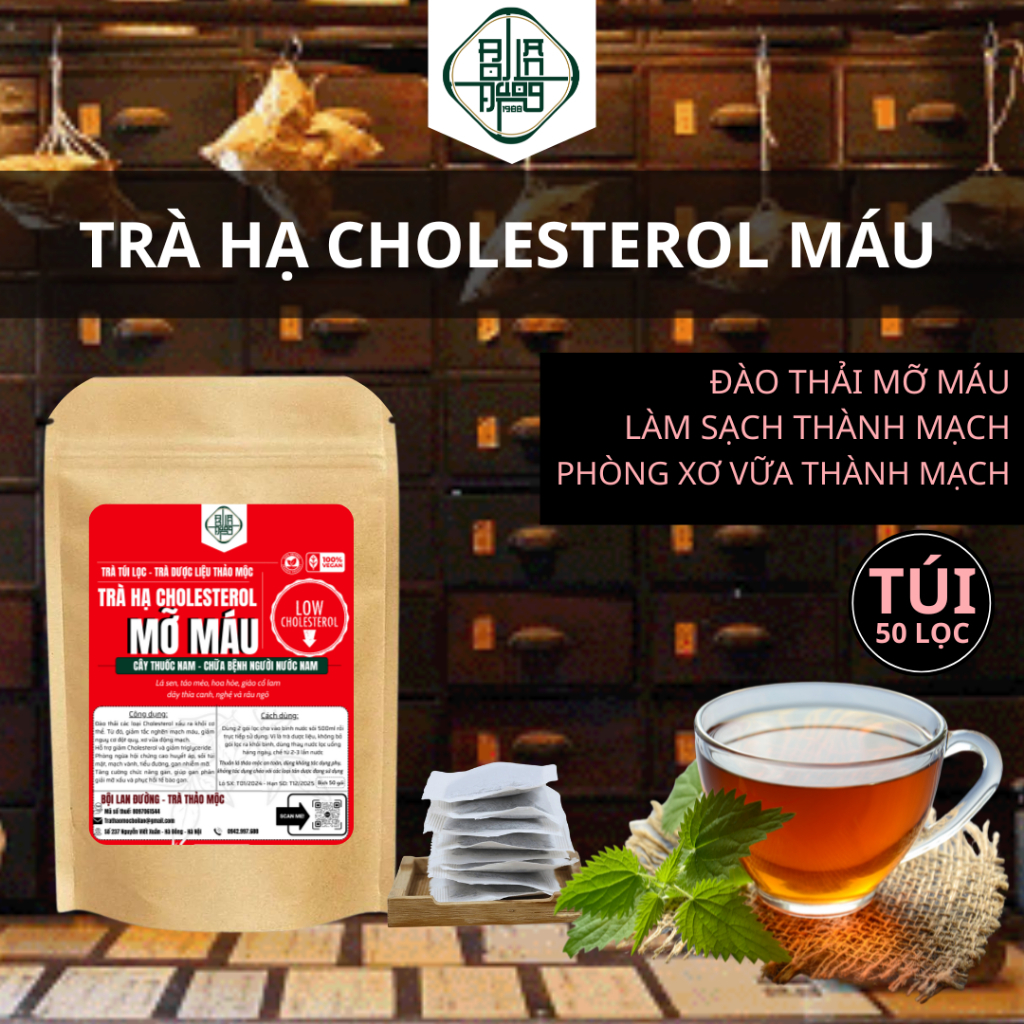 Trà Giảm Mỡ Máu - Bội Lan Đường - Túi 50 lọc