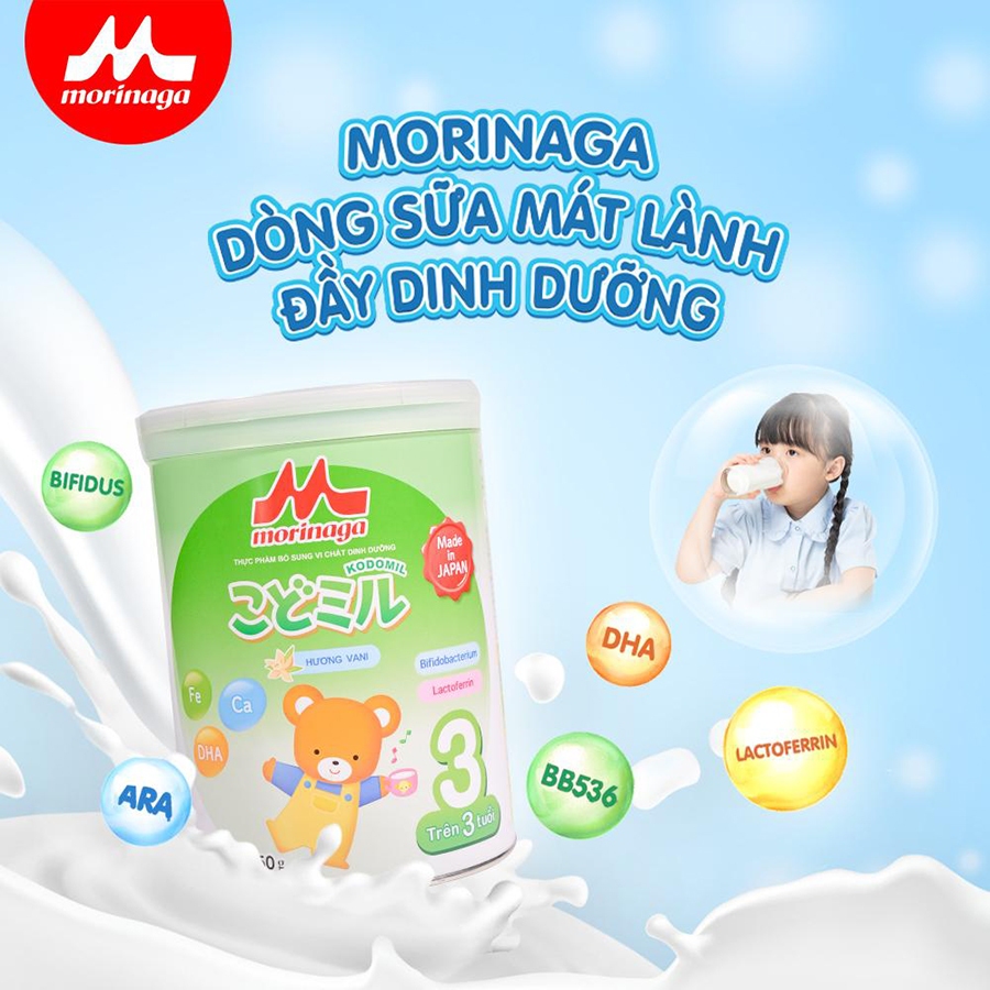 Sữa Morinaga Nhập Khẩu Nhật Bản Với Lactoferrin, DHA&ARA, Nucleotides – Cho Bé Từ 0-3 Tuổi TGSSĐT