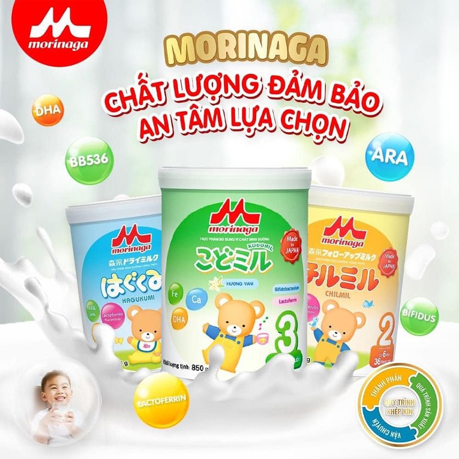Sữa Morinaga Nhập Khẩu Nhật Bản Với Lactoferrin, DHA&ARA, Nucleotides – Cho Bé Từ 0-3 Tuổi TGSSĐT
