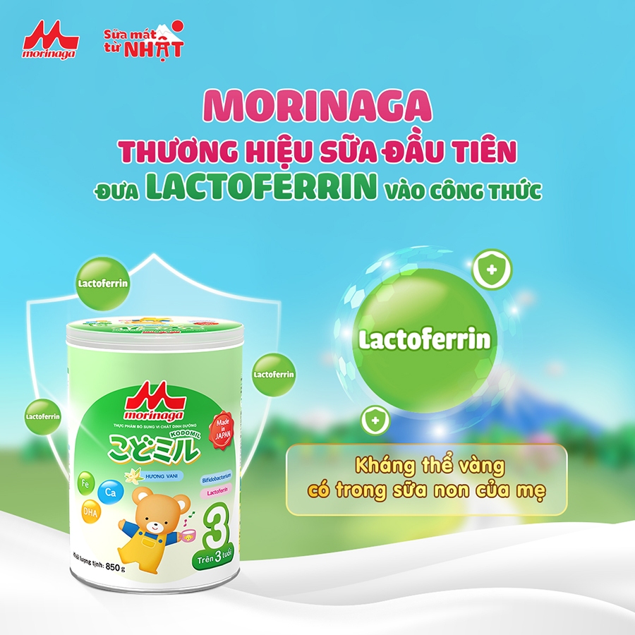 Sữa Morinaga Nhập Khẩu Nhật Bản Với Lactoferrin, DHA&ARA, Nucleotides – Cho Bé Từ 0-3 Tuổi TGSSĐT