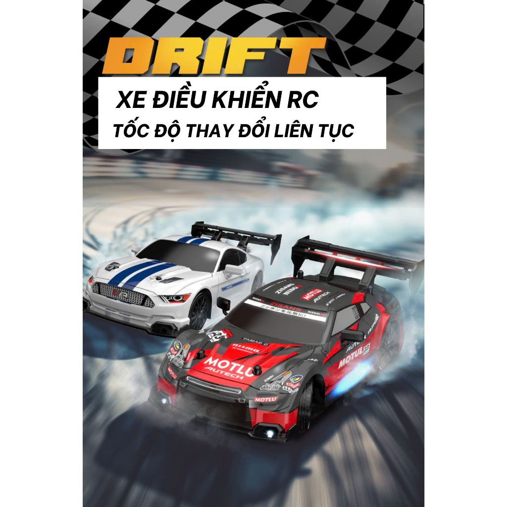Xe Đua Điều Khiển Từ Xa Drift Racing GTR MOTUL Tốc Độ Cao, Đồ Chơi Ôto Điều Khiển Cho Bé - Đồ Chơi Trẻ Em MIKABI