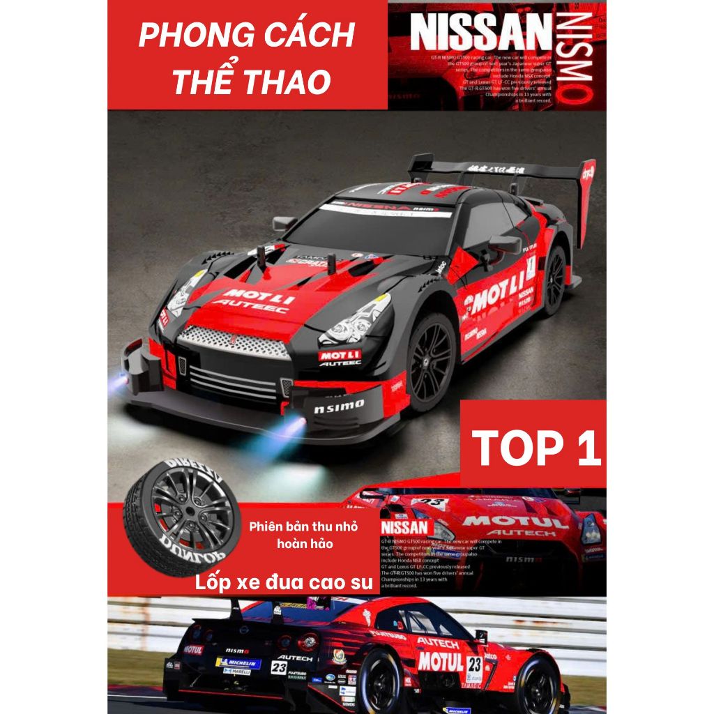 Xe Đua Điều Khiển Từ Xa Drift Racing GTR MOTUL Tốc Độ Cao, Đồ Chơi Ôto Điều Khiển Cho Bé - Đồ Chơi Trẻ Em MIKABI