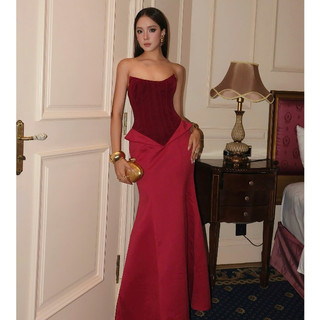 GIANG DONNA - GOTHIC LONG DRESS 4510 phối corset chân váy lụa dài đi tiệc sang trọng