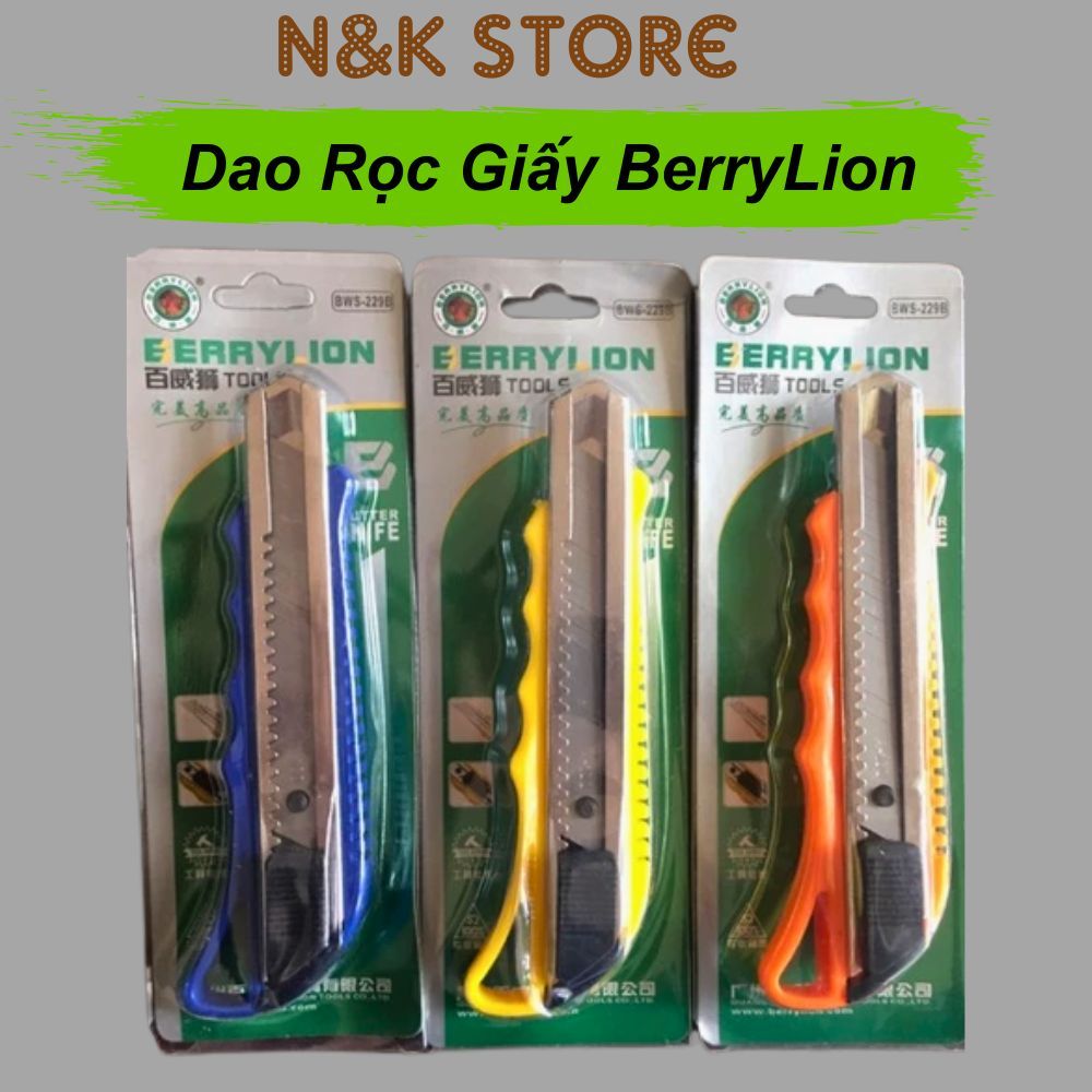 Dao rọc giấy cỡ lớn cao cấp BerryLion, dao cắt giấy lưỡi thép sắc bén