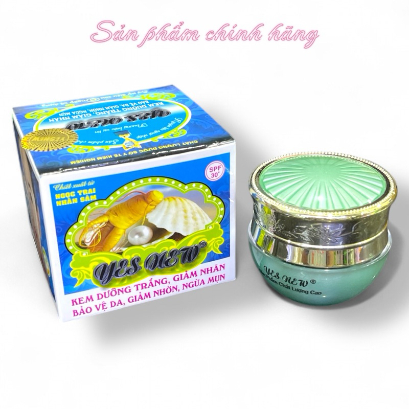 Kem Yes New Dưỡng Trắng, Giảm Nhăn Bảo Vệ Da, Giảm Nhờn, Ngừa Mụn 15gram Chính Hãng