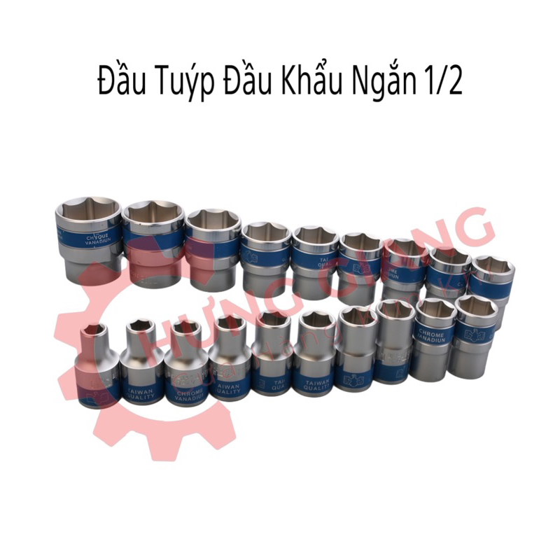 Đầu Khẩu Lục Giác, Đầu Tuýp 1/2 Ngắn Chống Rỉ Sét Đủ Phi (Có Video)