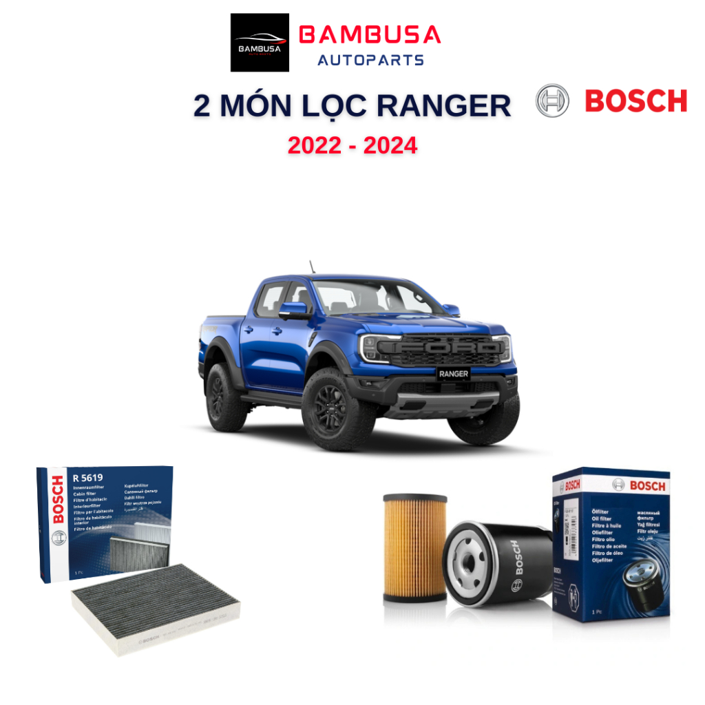 Lọc nhớt, lọc điều hòa FORD RANGER đời 2022-2024 Bosch chính hãng ...