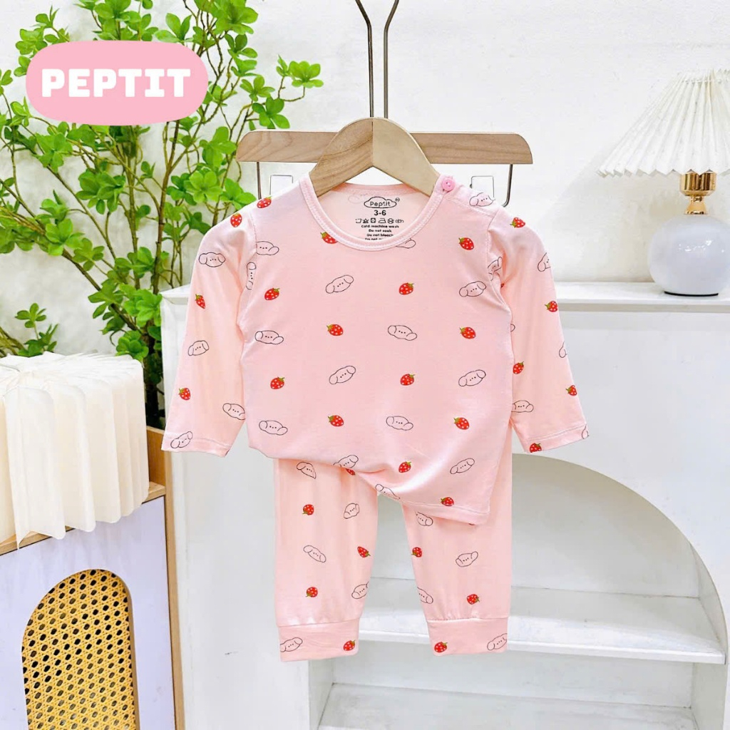 Bộ quần áo dài tay nền màu ava bé trai ,gái chất liệu vải thun lạnh thoáng mát cho bé saubabi