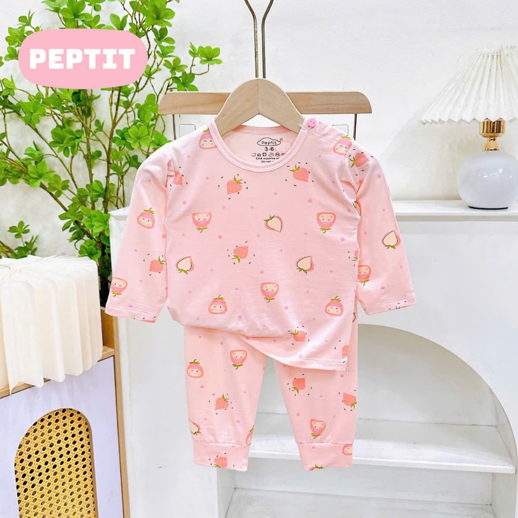 Bộ quần áo dài tay nền màu ava bé trai ,gái chất liệu vải thun lạnh thoáng mát cho bé saubabi