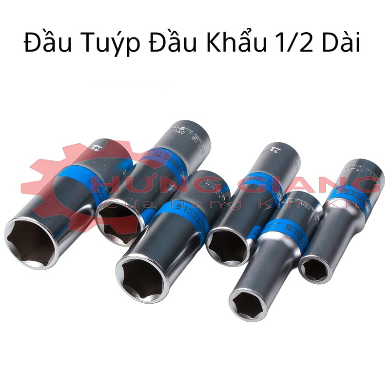 Đầu Khẩu (Đầu Tuýp) 1/2 Dài đủ kích thước chất lượng thép siêu cứng