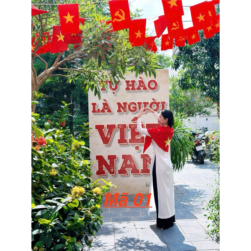 Khăn choàng đỏ sao vàng, khăn cờ tổ quốc, Khăn cờ Việt Nam, ngôi sao nhũ óng ánh hàng đẹp đóng gói kỹ.