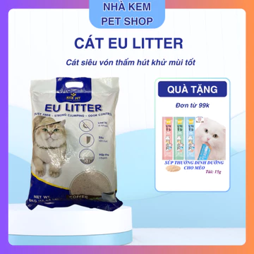 [HOẢ TỐC] - Cát vệ sinh cho mèo EU Litter siêu vón, khử mùi, cát mèo, cát vệ sinh, mùi Bạc Hà ,Cafe Hana pet