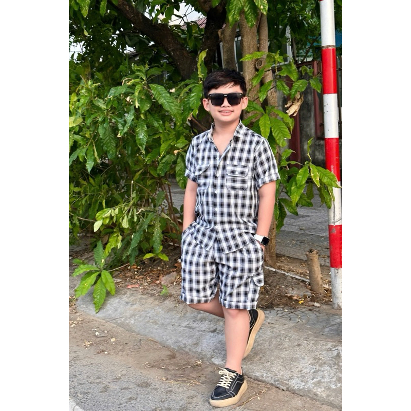 set sơmi thiết kế cao cấp cho bé trai 10kg-52kg TONI KIDS