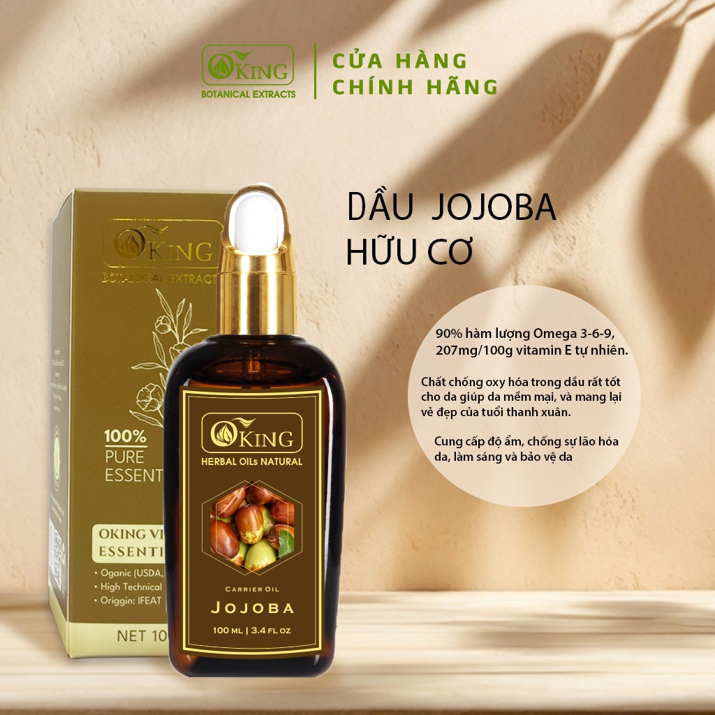Dầu Jojoba vàng nguyên chất 100ml giúp chăm sóc da hiệu quả | Oking Việt Nam