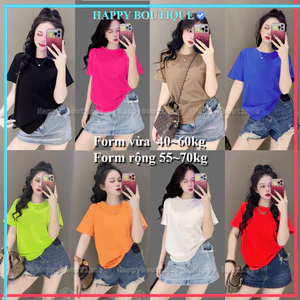 Áo Thun Trơn Thái Nữ Cotton 100% [Mã A], Mặc Đôi Nhóm, Mềm Mịn Mát Co Dãn 4c Cá Tính, Độc Đáo [BASIC]