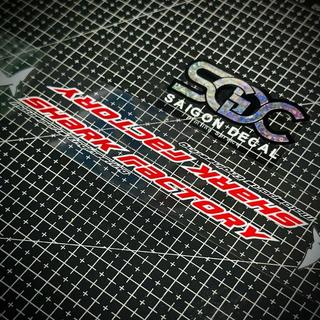 Tem Sticker DTF Dán Gắp, Dán Phuộc Shark Factory 2025 |SGDC - 1 Cặp|