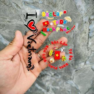 Tem Sticker Độc Lập Tự Do Hạnh Phúc, I Love Viet Nam, Tôi Yêu Việt Nam |SGDC - 1 Cái/Bộ|