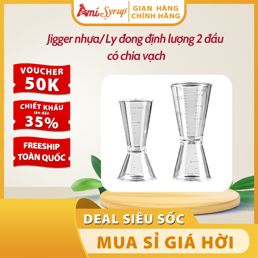 Jigger nhựa 2 đầu có chia vạch - Dụng cụ pha chế chuyên nghiệp, ca đong định lượng cho đồ pha chế.